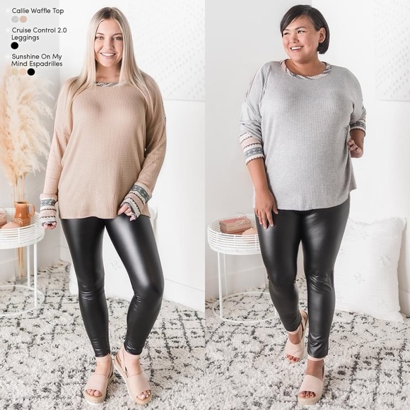 Black Pleather Leggings Size M, New with Tags - Picture 3 of 8